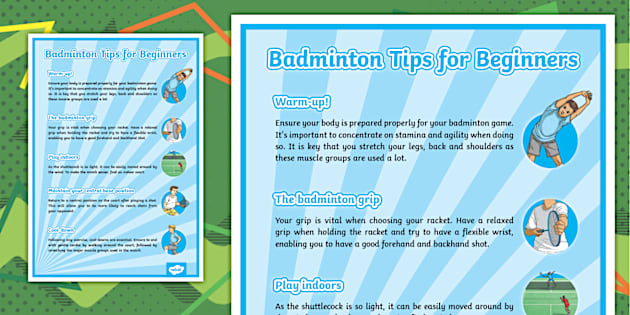 Badminton Tips for Beginners Display Poster (teacher made)