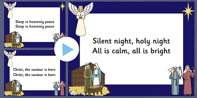 Silent Night Christmas Carol Lyrics Poster (Teacher-Made)