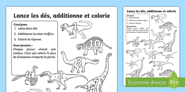 Dénombrement Petite Section – Les dinosaures