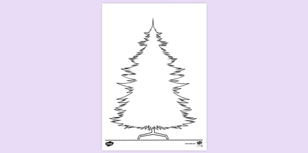 Christmas Tree Outline Colouring  Colouring Sheets - Twinkl