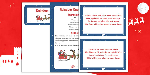 Reindeer Dust Labels (teacher made) - Twinkl