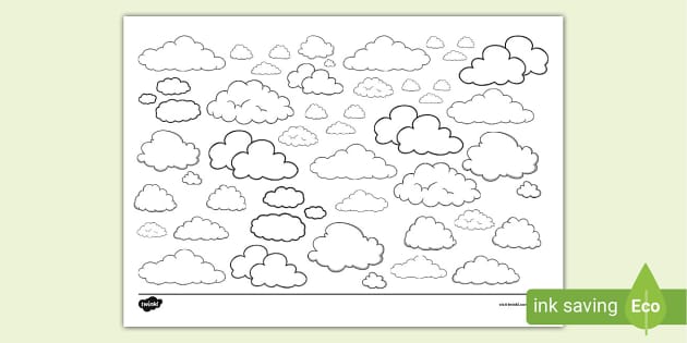 Cloud Doodle Colouring Page (Teacher-Made) - Twinkl