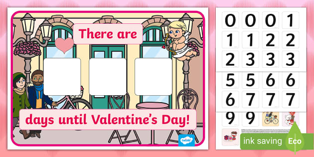 FREE! - Valentine's Day Countdown Display Poster - Twinkl