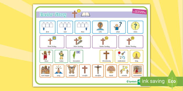 Twinkl Symbols: Easter Story AAC Mat (teacher made) - Twinkl