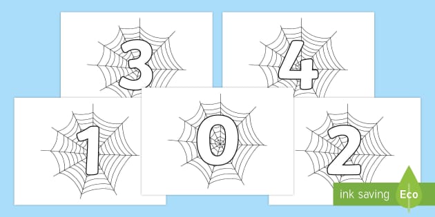 Numbers 0-31 on Spiders Web (Teacher-Made) - Twinkl