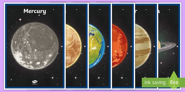 Pictures of the Planets in Order From the Sun (teacher made)