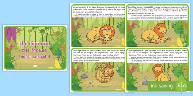 The Lion and the Mouse Story English/Romanian - The Lion And The Mouse Story