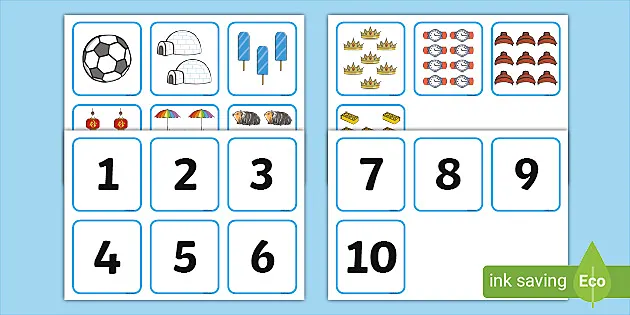 Object Counting 1-10   Laminated Cards Set 