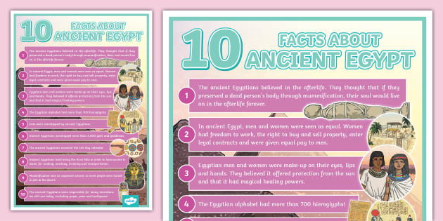 10 Facts About Ancient Egypt Display Poster Twinkl