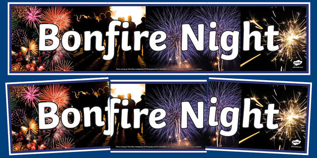 Bonfire Fireworks Photo Display Banner (Teacher-Made)