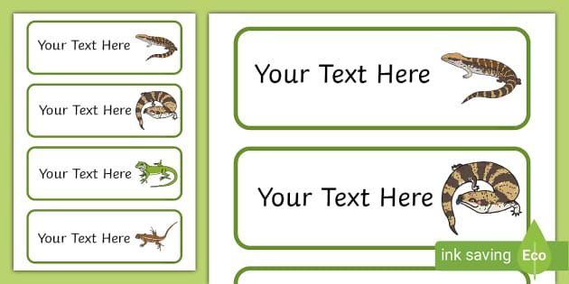 Editable Lizard Name Labels (teacher made) - Twinkl