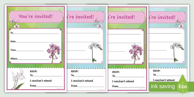 Free! - Vibrant Orchid-themed Party Invitations 