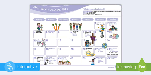 April 2023 Calendar Of Events Get Latest Map Update