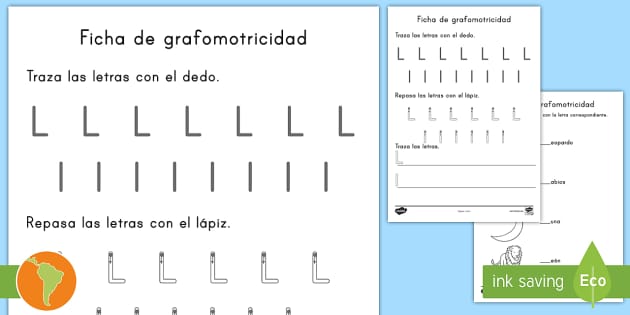 Ficha de grafomotricidad: La letra L (teacher made) - Twinkl