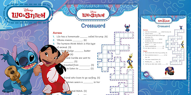 Lilo Stitch Puzzle Printable Crossword Disney Twinkl Lilo Stitch Puzzle Printable Crossword Disney Twinkl