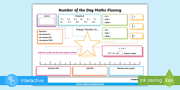year 6 number of the day maths fluency activity mat