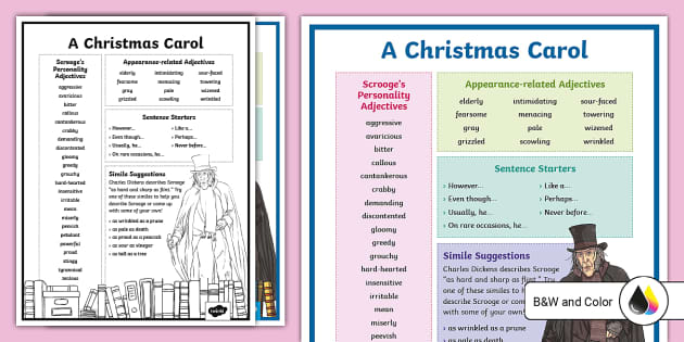 a christmas carol creative writing tes