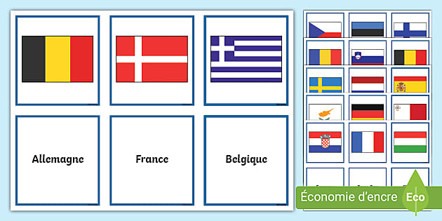 Cartes éducatives drapeaux du Monde