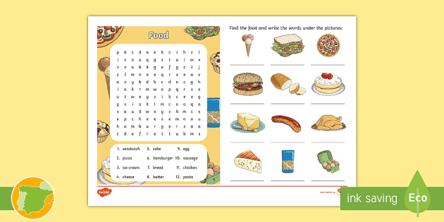 esl food worksheet english language nz primary resource