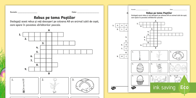 SÄƒrbÄƒtoarea PaÈ™telui Rebus Teacher Made