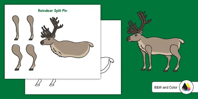 Reindeer Craft Template, PreK Art Activity