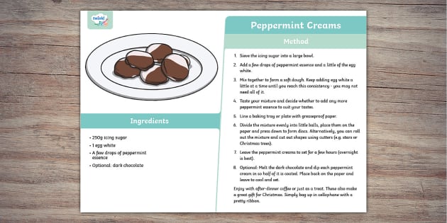 Peppermint Creams Recipe | Twinkl Party (teacher made)