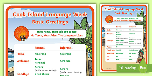 Cook Island Language Week Greetings Display Poster