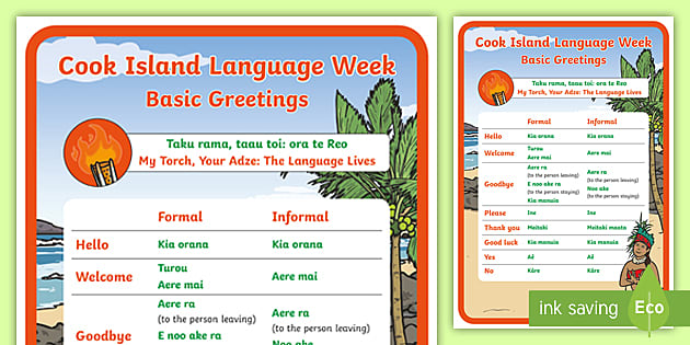 Cook Island Language Week Greetings Display Poster - Twinkl