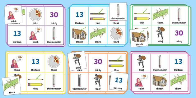 th Sound Bingo Game with Spinner (Hecho por educadores)