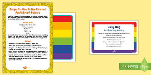 Rainbow Tray Busy Bag Prompt Card and Resource Pack - Twinkl
