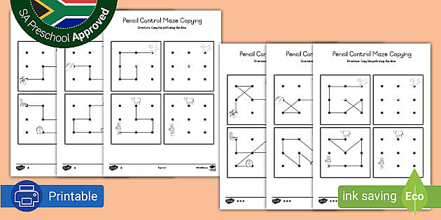 Free Pencil Control Maze Copying Pack Twinkl 