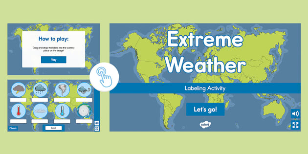 Extreme Weather Interactive Labeling Activity K-2nd Grade