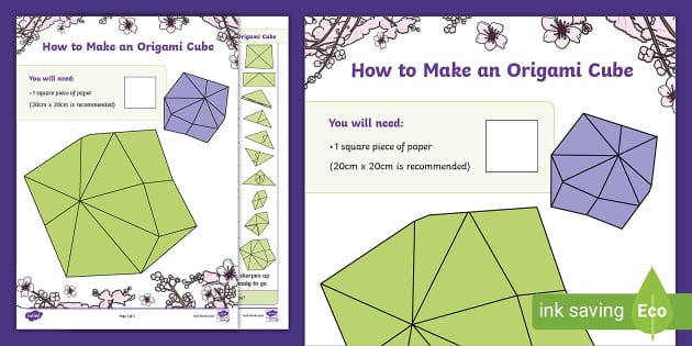 FREE! - How to Make an Origami Cube Instructions - Twinkl