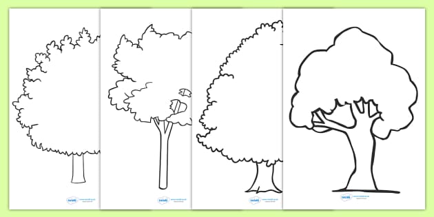 Free: Brow Tree Outline Clip Art At Clker - Oak Tree Drawing Easy - nohat.cc