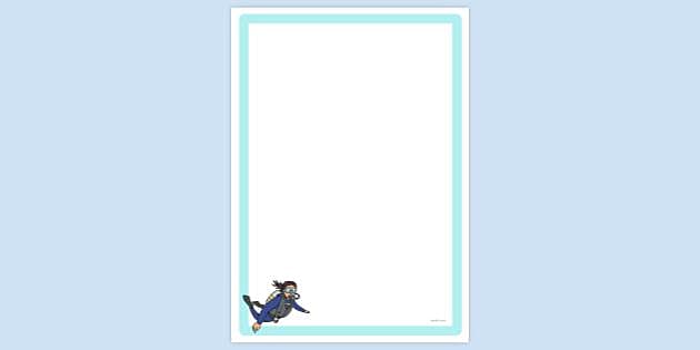 Simple Blank Scuba Diver Page Border (Teacher-Made) - Twinkl