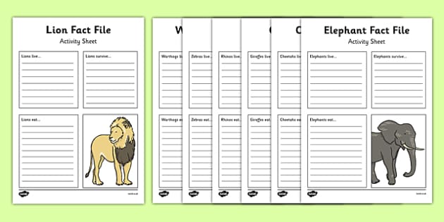 printable animal fact sheet template