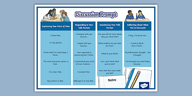 KS2 Discussion Prompt Word Mat (ティーチャーメイド)