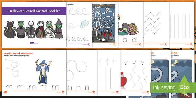 Halloween Pencil Control Activity Booklet - Twinkl