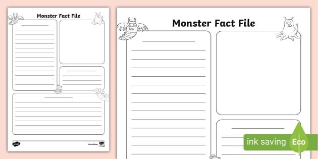 Monster Fact File Writing Frame (creat de profesori)