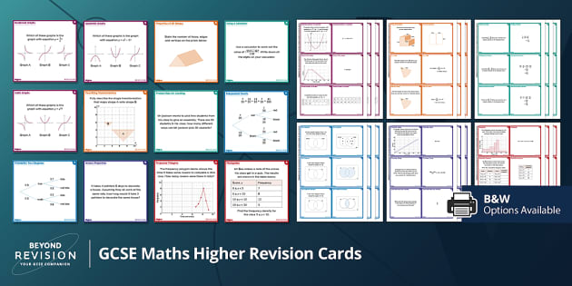  GCSE Maths Higher Revision Flash Cards