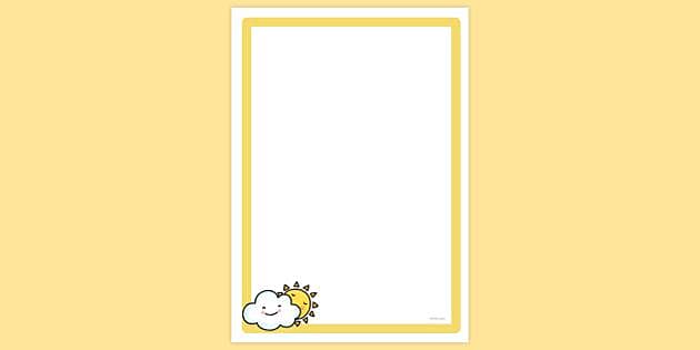 FREE! - Simple Blank Cloudy and Sunny Page Border | Twinkl