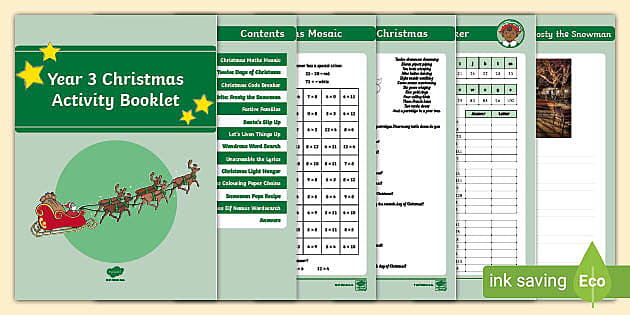 Year 3 Christmas Activity Booklet (teacher made) - Twinkl