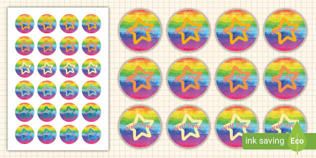 positive reinforcement colorful stars sticker sheet