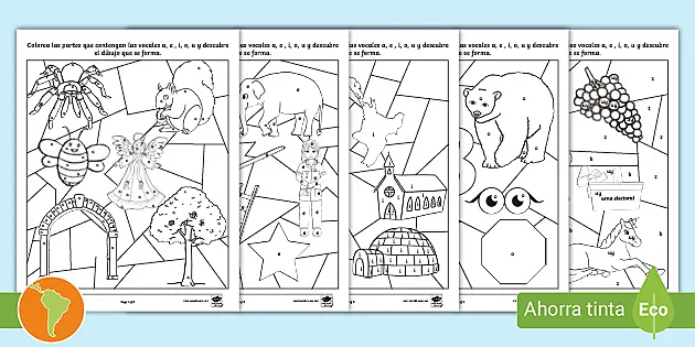 27 Dibujos para colorear por números - Preescolar y Primaria - Alumno On