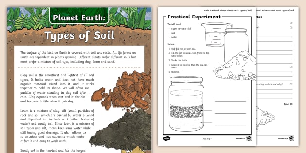 Planet Earth: Types of Soil - Practical Activity and Activity Sheet