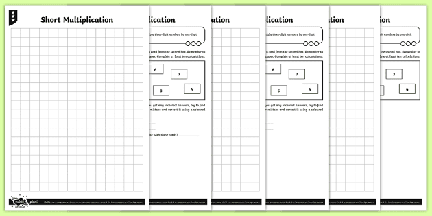 short multiplication year 4 teacher made