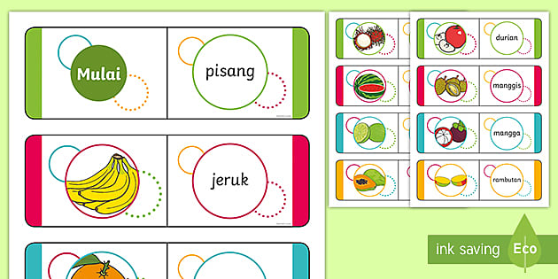 Fruit Card Game Indonesian (teacher made) - Twinkl