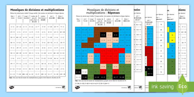 Mosaïque de multiplication des tables 6, 7, 8 et 9 - Twinkl
