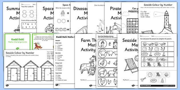 summer holiday math worksheet pack teacher made