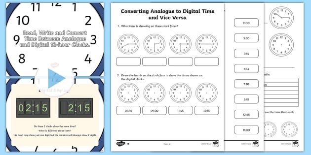 Digital and Analogue Clock Activity - Time (teacher-made)